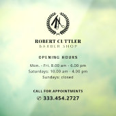 Uurregeling kapperzaak met eigen logo raamsticker (Vel 3)