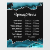 Uurregeling Teal Agate Ruitsticker Raamsticker (Vel)