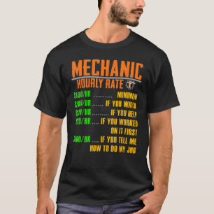 Uurtarief Shirt Grappige monteur Shirts Cadeau UUR