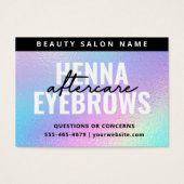 UV Gloss Holographic Henna Brows Aftercare Kaart (Voorkant)