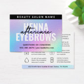 UV Gloss Holographic Henna Brows Aftercare Kaart (Bureau)