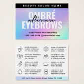 UV Gloss Holographic Ombre Powder Brows Aftercare Visitekaartje (Voorkant /achterkant)