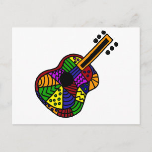 UV - Kleurig opvouwkunst Guitar-ontwerp Briefkaart