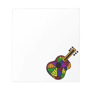 UV - Kleurig opvouwkunst Guitar-ontwerp Notitieblok