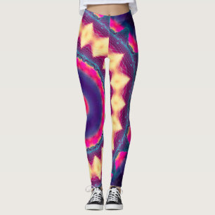UV Reactive Neon Glow Flower Boho Rave Mandala Leggings