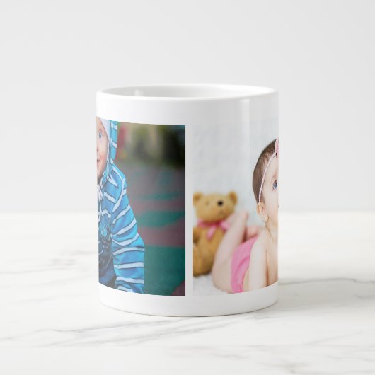 UW 2 fotocollage | Familiebedrijf vrienden Extra Grote Beker (Voorkant)