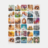 Uw 30 foto's met zachte, afgeronde vierkantscollag fleece deken (Voorkant)