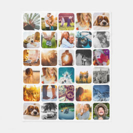 Uw 30 foto's met zachte, afgeronde vierkantscollag fleece deken