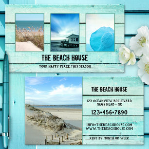 Uw 4 foto's Aqua Turquoise Hout Portfolio Visitekaartje