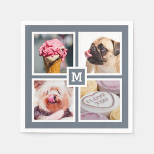UW 4 FOTO'S EN MONOGRAM papieren servetten