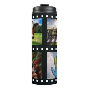 UW 4 FOTO'S in een aangepaste filmstrip Thermosbeker