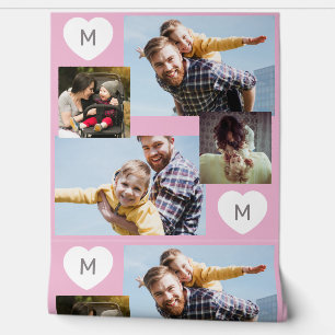 UW 4 foto's, monogram, & gewenste kleur Behang