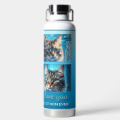 Uw 4 foto's Turquoise blauw Waterfles (Achterkant)