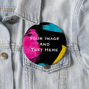 Uw aangepaste Afbeelding en tekst persoonlijke But Ronde Button 4,0 Cm