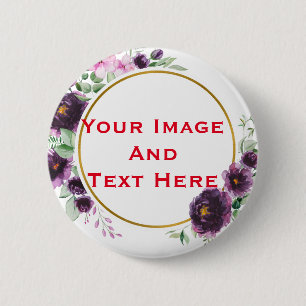 Uw aangepaste Afbeelding en tekst persoonlijke But Ronde Button 5,7 Cm