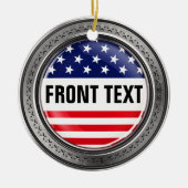 Uw aangepaste Amerikaanse Button Keramisch Ornament (Voorkant)