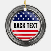 Uw aangepaste Amerikaanse Button Keramisch Ornament (Achterkant)