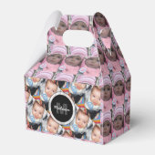 Uw aangepaste drie fotopatroon Monogram aanpassen Bedankdoosjes (Voorkant Zijde)