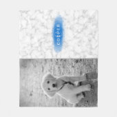 Uw aangepaste foto- en faux-marmertextuur met blau fleece deken (Voorkant)