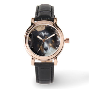 Uw aangepaste foto en tekst en elke kleurenklok horloge