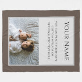 Uw aangepaste fotobericht en naam op bruin fleece deken (Voorkant (Horizontaal))