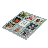 UW aangepaste foto's en monogram Tegeltje (Zijkant)