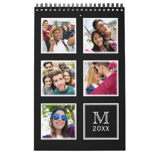 UW aangepaste kalender voor foto's en monogram (Hoes)