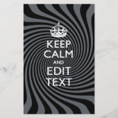 Uw aangepaste kalm Gezegde op zwarte rand Briefpapier (Voorkant)