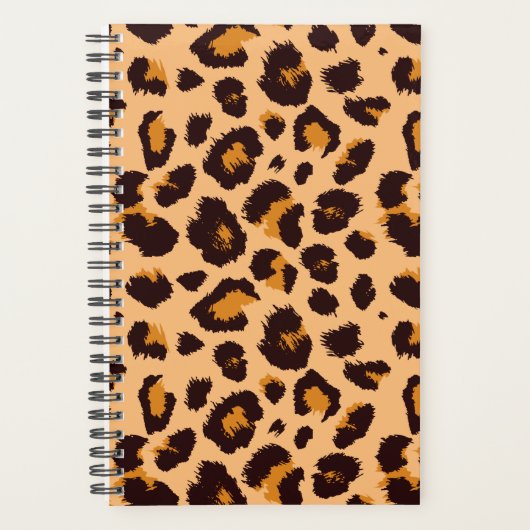 Uw aangepaste kleur, Faux Leopard Print Design Planner (Voorkant)