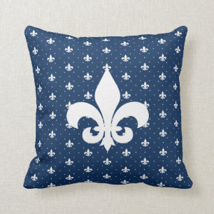 Uw aangepaste kleur, Fleur-de-lis Pattern Kussen