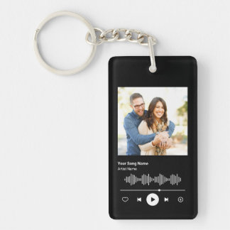 Uw aangepaste liedcode paar foto muziek speler sleutelhanger