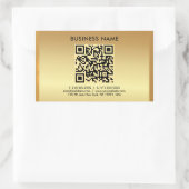 Uw aangepaste Logo-tekst Gold QR-code Sjabloon Rechthoekige Sticker (Tas)