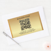 Uw aangepaste Logo-tekst Gold QR-code Sjabloon Rechthoekige Sticker (Envelop)