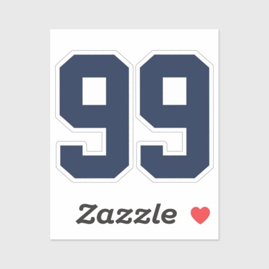 Uw aangepaste Midnight Navy Blue Jersey nummer Sticker (Vel)