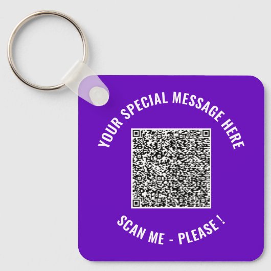 Uw aangepaste QR-code en tekst-sleutelhanger voorb Sleutelhanger (Voorkant)