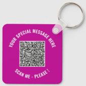 Uw aangepaste QR-code en tekst-sleutelhanger voorb Sleutelhanger (Achterkant)