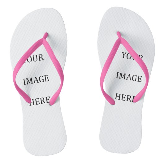 Uw aangepaste roze Afbeelding Teenslippers (Voetbed)
