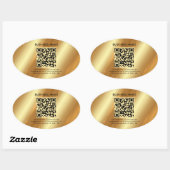 Uw aangepaste Sjabloon tekst Logo QR Code Gold Ovale Sticker (Vel)