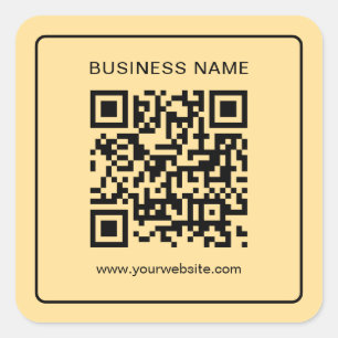 Uw Aangepaste Tekst Bedrijfs QR-code Goud Sjabloon Vierkante Sticker