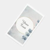 Uw aangepaste tekst - Blauwe bloemige gepersonalis Servet (Hoek)