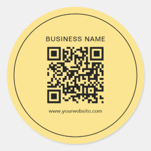 Uw aangepaste tekst Business Logo QR-code Faux Gol Ronde Sticker