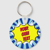 Uw aangepaste tekst comic stijl Sleutelhanger (Achterkant)