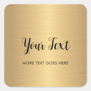 Uw aangepaste tekst Elegant script metalen uitstra Vierkante Sticker