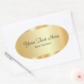 Uw aangepaste tekst Elegant script sjabloon Goud Ovale Sticker (Envelop)