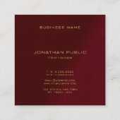 Uw aangepaste tekst Elegant Sjabloon Gold Monogram Vierkante Visitekaartje (Achterkant)