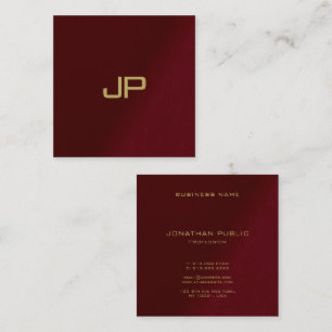 Uw aangepaste tekst Elegant Sjabloon Gold Monogram Vierkante Visitekaartje