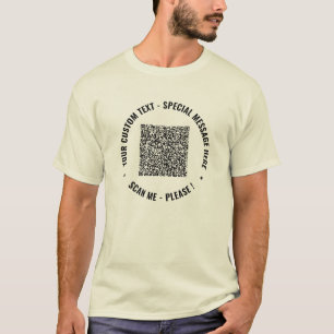 Uw aangepaste tekst en kleuren voor QR-codeconflic T-shirt