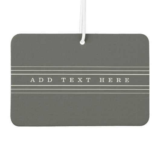 Uw aangepaste tekst en moderne strepen | Grijs en Luchtverfrisser (Achterkant)