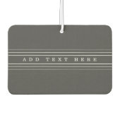 Uw aangepaste tekst en moderne strepen | Grijs en Luchtverfrisser (Voorkant)