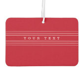 Uw aangepaste tekst en moderne strepen | Rood en w Luchtverfrisser (Achterkant)